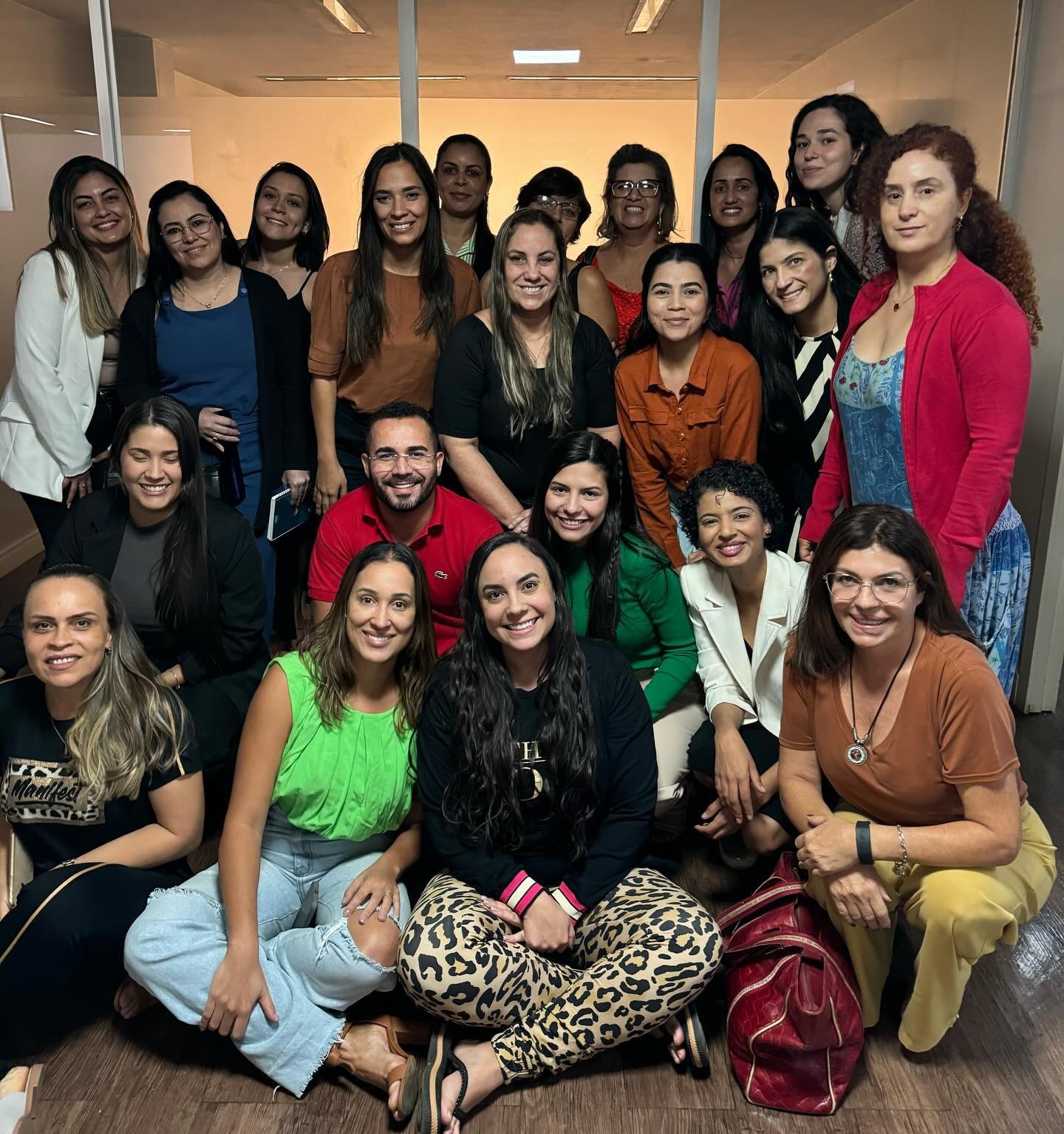 Turma reunida no encontro presencial da Salut